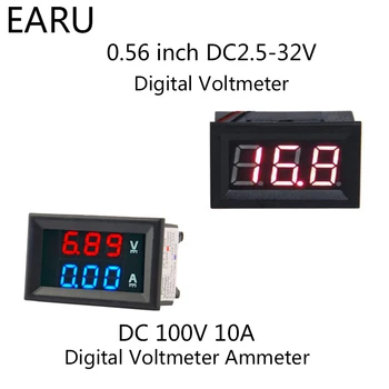 1 adet DIY DC100V 10A Voltmetre Ampermetre Mavi Kırmızı Çift Amp Volt Gerilim Akım Ölçer ölçü testi Paneli Dijital LED Ekran Araba için