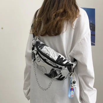2022 Techwear Baskı Oxford Crossbody Çanta bel kemeri Telefonu Muz tek kollu çanta fanny paketi Kadınlar İçin Banane Kesesi Pochete göğüs Bolsos