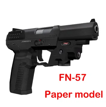 1: 1 FN57 Tabanca Olmayan Ateşleme 3D Kağıt Modeli Papercraft Silah DIY Oyuncak Çocuk hediye