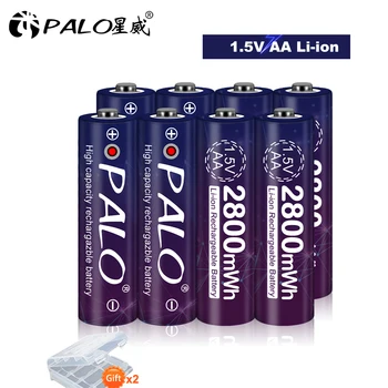 1.5 V AA şarj edilebilir pil 2800mWh şarj edilebilir pil AA 1.5 V Lityum Li-İon şarj edilebilir pil AA 1.5 V Oyuncaklar için 1.5 V AA