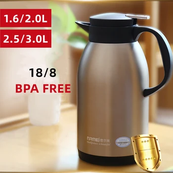 1.6/2 / 3L termal yalıtım Pot taşınabilir ısı su ısıtıcısı kahve çay vakum şişeleri paslanmaz çelik akıllı termos Bot termos Para Cafe