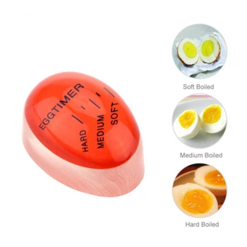 1 adet Yumurta Mükemmel Renk Değiştirme Zamanlayıcı Yummy Yumuşak Sert Haşlanmış Yumurta Pişirme Mutfak Çevre Dostu Reçine Yumurta Zamanlayıcı Kırmızı Zamanlayıcı Araçları