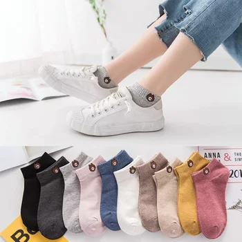 1 Pairs Kadın Çorap Nefes spor çorapları Düz Renk Tekne çorap Rahat Pamuk Ayak Bileği Çorap Beyaz Siyah komik çoraplar