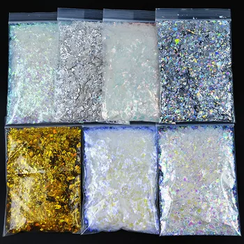 1 torba-5g Nail Art Glitter Tıknaz Yanardöner Düzensiz Tırnak Pul Gevreği Pigment Akrilik Manikür Dekorasyon Aracı yhdrt-464wser