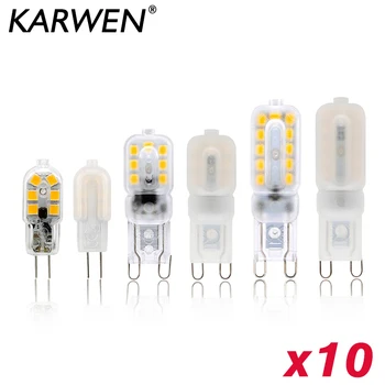 10 Adet / grup Mini LED G4 G9 Lamba 2 W 3 W 5 W Yüksek Parlak Lampada LED 220 V SMD2835 Bombillas LED Ampul 360 Derece Ampul Luz