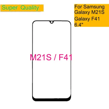 10 Adet / grup Samsung Galaxy M21S F41 F415 Dokunmatik Ekran Ön Cam Panel LCD Dış Ekran Lens İle OCA Tutkal