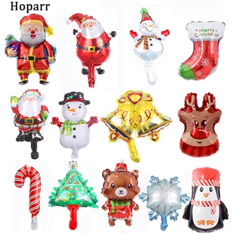 10 Adet Mini Karikatür Noel Folyo Balonlar Noel Baba Kardan Adam Elk Çan Hava Balonları Yeni Yıl 2021 Globos Noel Süslemeleri