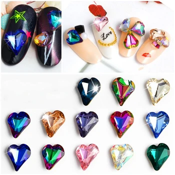 10 adet Nail Art Kalp Elmas Takı Sivri Alt Şekilli Şeftali Kalp Şekli Elmas 8 * 9mm Tırnak Dekorasyon Takı Taşlar & G#398