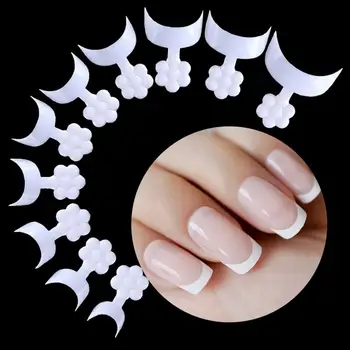 100 Adet / kutu Manikür Kısa İpuçları Hilal Tırnak Uzatma Tırnak Fransız Beyaz Yarım Macun İpuçları Parmak Sticker Nail Art Dekorasyon
