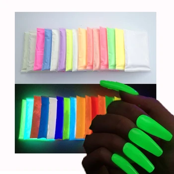 10g Aydınlık tırnak Glitter Glow Koyu Ultra Ince Benzersiz Çivi Sanat Glitter pigment tozu Aydınlık Manikür stilist Toz Malzemeleri
