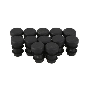 12 Adet Plastik 12mm Boru Ucu Körleme Kapakları Bung Tüp Ekleme Fişi Yuvarlak Siyah