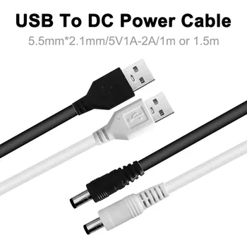 1m 1.5 m USB DC 5.5*2.1 mm Arayüzü Mini Şarj Bağlantısı 5V1A / 2A Güç Kablosu Uygulanabilir Hoparlör Fanlar Led Denetleyici