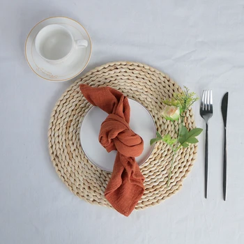 2 ADET 45X60 CM Cilt dostu Pamuk Yaz Peçeteler, Yeniden Kullanılabilir Mutfak Yemek Placemats, özelleştirilmiş Yemek Masası Rustik Düğün Dekor