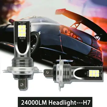 2 Adet H7 3030 12SMD Süper Parlak Araba Oto Far DRL LED Sis Lambası Ampul