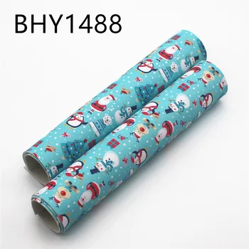 20 * 33cm A4 Noel baskı sentetik deri kumaş DIY yay malzemesi BHY1488