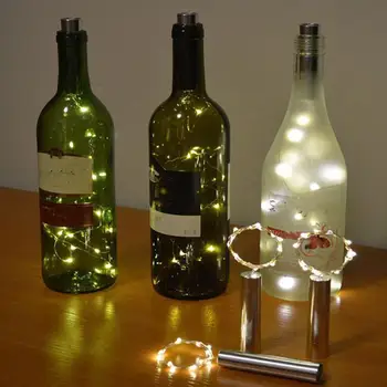 20 LED ışık dize pil kumandalı parti mantar şekli şarap şişesi ışıkları gece dekor noel düğün yeni yıl ışık Garland