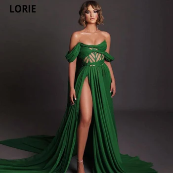 2021 Bir Çizgi balo kıyafetleri Straplez Kapalı Omuz Şifon Örgün Düğün Akşam Parti Elbise Mezuniyet Vestidos De Fiesta