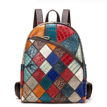 2021 Sırt Çantası Kadın Deri sırt çantaları Çanta kadın Deri Sırt Çantaları Kadınlar Lüks Renkli Okul Çantaları Genç için