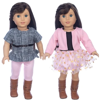 2021 Yeni Sonbahar kıyafeti için Fit Amerikan Kız oyuncak bebek giysileri 18 inç Bebek, Noel Kız Hediye(sadece giysi satmak)