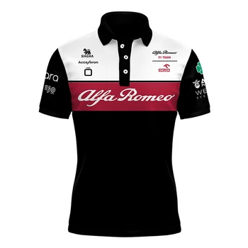 2022 Alfa Romeo Takımı Polo F1 Gömlek Formula Bir Takım Üniformaları erkek Üniformaları Açık MOTO Motosiklet Tee Üstleri Giysi