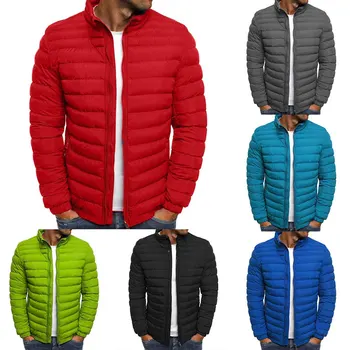 2022 Yeni Kış sıcak Ceket Erkekler İçin Düz Renk Palto Dış Giyim Moda Zip Up Kirpi Üst Erkek Ceket Parkas Siyah Kırmızı Ceketler