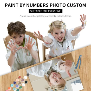 24/36 Renk Kişiselleştirilmiş Boya resim tuvali DIY Yağlıboya resim By Numbers Fotoğraf Özel Portre Aile Çocuk Fotoğraf