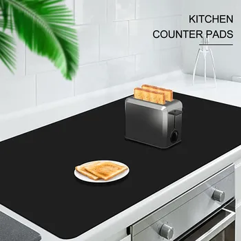 25x17 İnç Silikon Paspaslar Mutfak Sayacı İsıya Dayanıklı Silikon Pişirme Mat Cam Üst Soba Kapağı Tezgah Koruyucu Ped