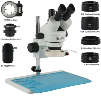 3.5 X 7X-45X 90X Sürekli Zoom Simul-Fokal Trinoküler Stereo Mikroskop WF10X/20MM Oküler Barlow Lens Lehimleme Onarım