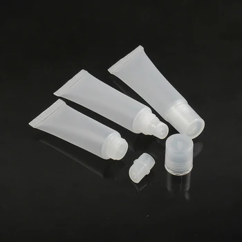 3 ADET / 1 adet Boş ruj tüpü Dudak Balsamı Yumuşak Tüp Makyaj Sıkmak Şeffaf Plastik Dudak parlatıcı kutusu Doldurulabilir Şişeler 8ml 10ml 15ml
