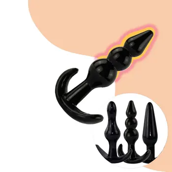 3 ADET Silikon Büyük anal tıkacı Seks Oyuncakları Yetişkinler için Erkekler Kadın G Noktası Buttplug Yapay Penis Masturbador Anüs Dilatador Çiftler Seks Shop