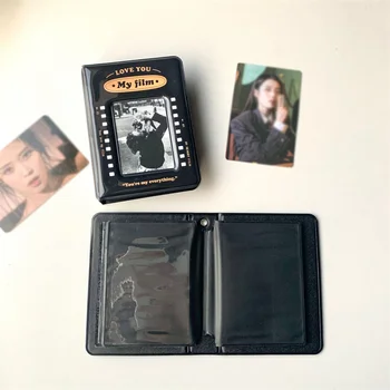 3 İnç Retro Siyah Polaroid Fotoğraf Albümü Yıldız Kovalayan Kız Idol Albümü Küçük Kart Depolama Kitap Kpop Fotocard Bağlayıcı Fotoğraf Tutucu