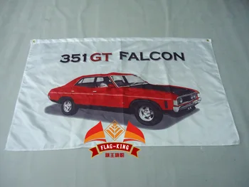351 falcon araba motor yarışı beyaz bayrak, 90 * 150CM polyester 351 falcon afiş