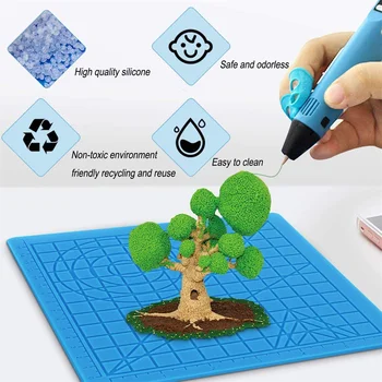 3D baskı kalemi Silikon Ped DIY Yaratıcı Çizim Şablon Mat Sıcak Kauçuk Sopa El Yapımı Aracı ile sıcak Parmak Kapak