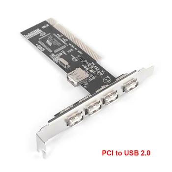 480 Mb / s 4 Port PCI USB 2.0 Adaptörü PCI Denetleyici Kartları Masaüstü Aksesuarları Kart Port PCI Genişleme Kartı