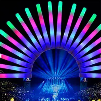 5/12/30/60 Adet LED renkli parlak çubuklar köpük sopa Tezahürat Tüp RGB LED Glow sünger sopa karanlık ışık parti Müzik Festivali İçin