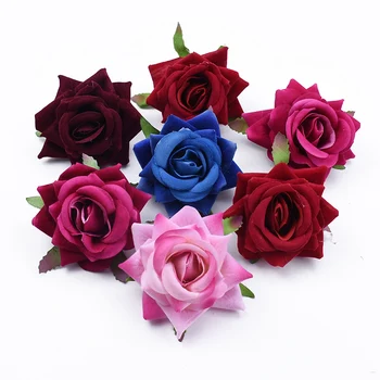 5 Adet İpek Güller Kafa Lüks Düğün Dekoratif Bitkiler Duvar Dıy Gelin Bilek yapay çiçekler Noel Süslemeleri Ev için
