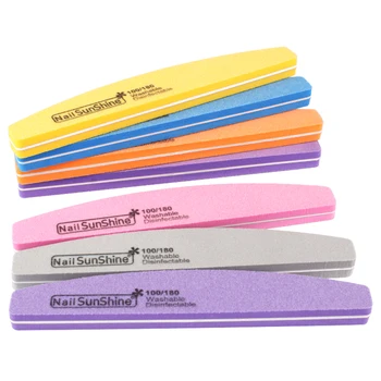 5 Adet Renkli Sünger Tırnak Tamponlar Blok 100/180 Çift Taraflı Tırnak Sanat Dosya Parlatma Taşlama Manikür Pedikür Dosyaları Aracı Kaynağı