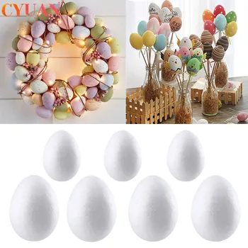 50 adet Paskalya Dekor Beyaz Köpük Yumurta Paskalya Parti Malzemeleri Çocuklar İyilik Hediyeler Oyuncak DIY Zanaat Asılı Paskalya Süslemeleri Ev İçin