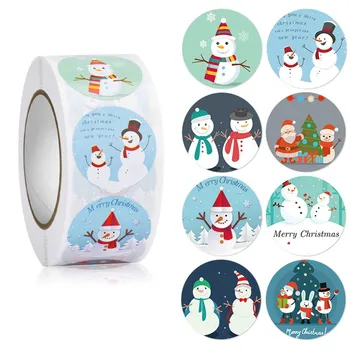 500 adet Merry Christmas Çıkartmalar Noel Ağacı Elk Şeker Çanta Sızdırmazlık Sticker Şükran Hediye Kutusu Etiketleri Süslemeleri Yeni Yıl