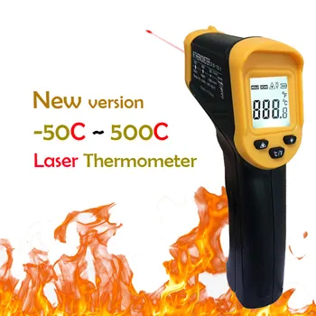 500C Dijital Temassız Kızılötesi Termometre Lazer Pirometre Kazan Ev Fırın Şekerleme Banyo Su BARBEKÜ Sıcaklık Ölçer
