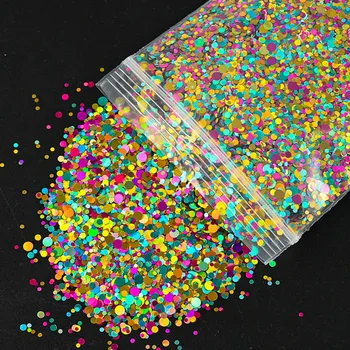 50g/Çanta Tırnak Glitter Karışık Dekorasyon DIY Spangles Renkli Malzemeleri Sanat Glitter Pul Tırnak Yuvarlak Pul Manikür Pul Ta10