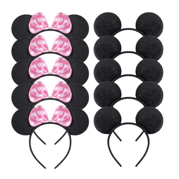 6 adet / grup Minnie Mouse Parti Saç Bebek Kız Favor Parti Hediye Fare Kulaklar Kafa Bandı Erkek ve Kız Doğum Günü Partisi dekor