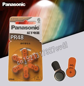 6 ADET Orijinal Panasonic PR48 İşitme Pilleri 7.9 MM*5.4 MM 13 A13 Sağır yardım Acousticon Koklear Düğme Piller