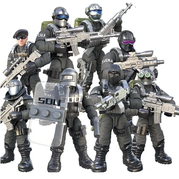 6 Stil Mini Asker Seti Figürleri Yapı Taşları ile Silah Ordu Uyumlu Tüm Büyük Markalar Askeri Serisi Hediye Çocuklar için