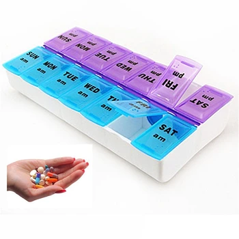 6 stilleri Tıbbi Kutu Kasa Haftalık 7 Gün Hap Kutusu Klip Kapaklı Tıp Organizatör Tablet Depolama Dağıtıcı Konteyner Depolama
