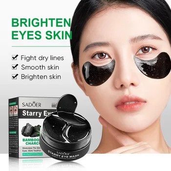 60 adet Bambu Kömür Yıldızlı Göz Maskeleri Nemlendirici Geliştirmek Koyu Halkalar Kırışıklık Karşıtı Kollajen Göz Kore Cilt Bakım Ürünleri