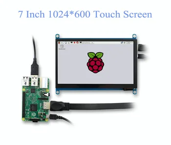7 İnç Dokunmatik Ekran Paneli IPS hdmı ahududu ekran LCD DIY Monitör kapasitif Dokunmatik HDMI Ekran 1024x600 Taşınabilir HD Ekran