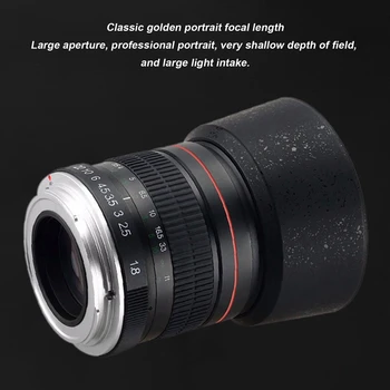 85Mm F1. 8 Kamera canon lensi F1. 8 Büyük Diyafram Sabit Odak Portre Makro Saf Manuel Odaklama SLR Kamera Lensi