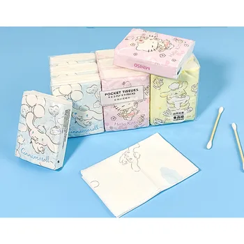 9 Paket Sanriod Anime Karikatür Cinnamoroll Mendil Kağıt Havlu Taşınabilir Tek Kullanımlık Küçük Paket Kağıt Yüz Havlusu Hediyeler