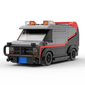 A Takımı GMC Vandura Van Simülasyon Araba Modeli Yapı Taşları Dıy MOC Oyuncak Tuğla Eğitici noel hediyesi Çocuk